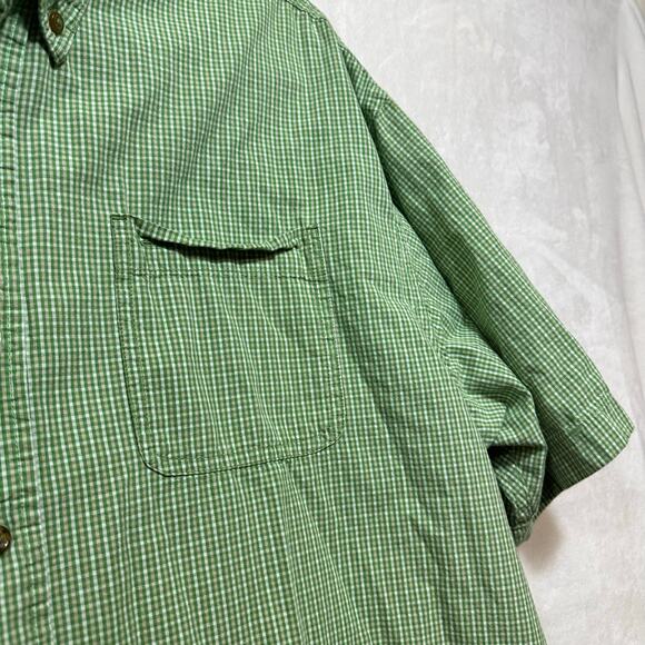 Wrangler Hero Green Check Men's Short Sleeve Buttoned Shirt Size XL‎ Large Woven - Picture 5 of 12